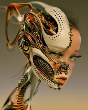 perforated mask girl art