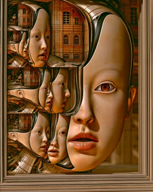many faces mirror art