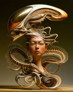 skull hat girl art