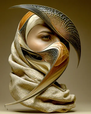 wrapped scarf beauty art