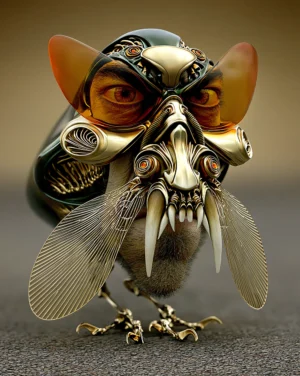 fanged owl mask art
