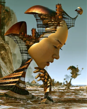 basket head dreamer art