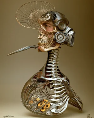 glass spine skeleton art