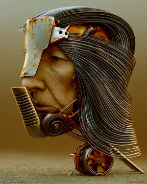rusty plate man art