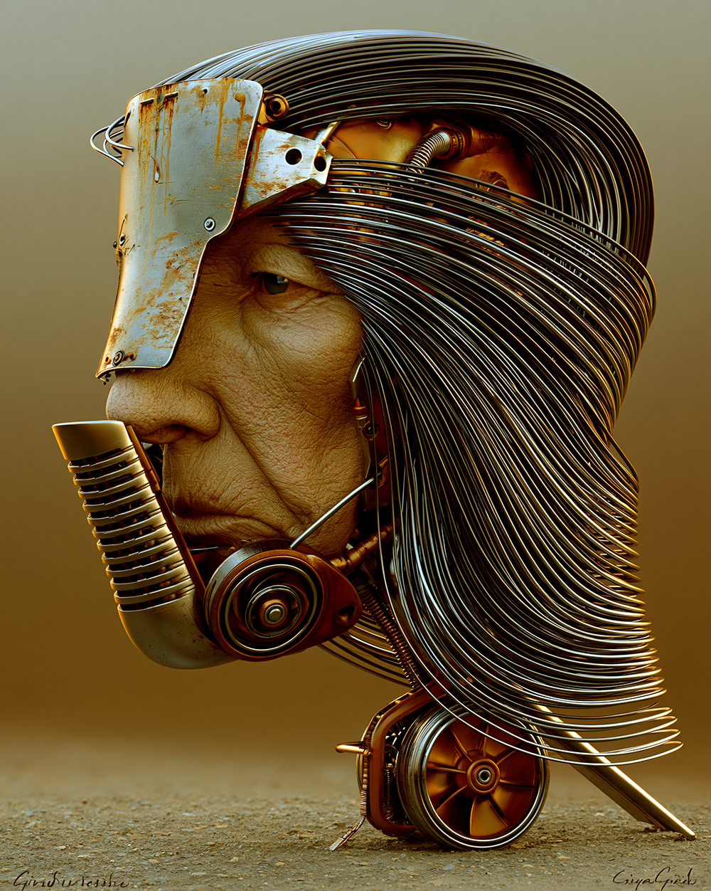 rusty plate man art