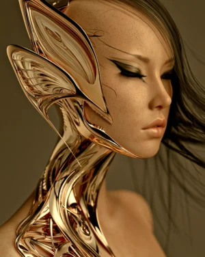elven gold lady art