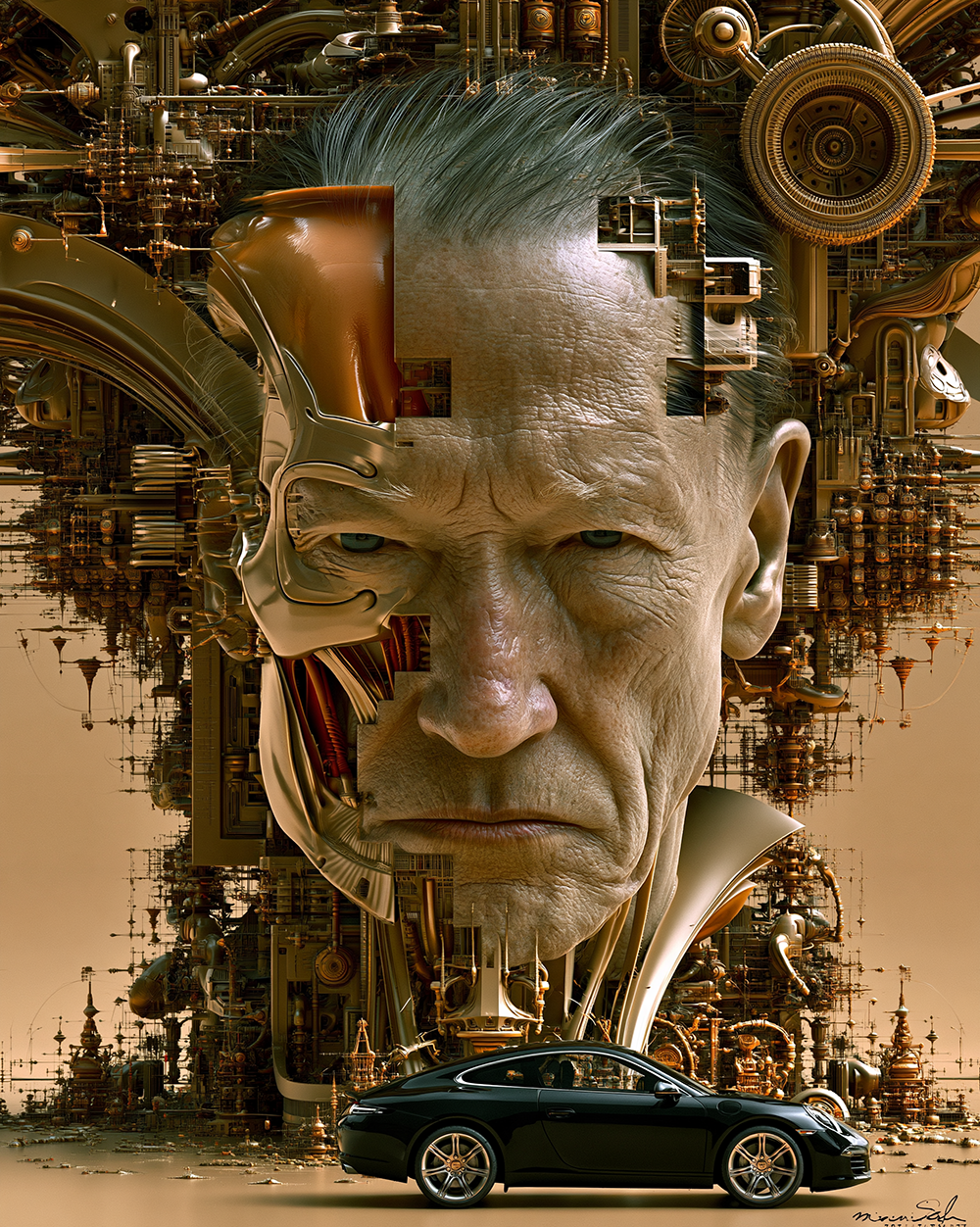 car city man art