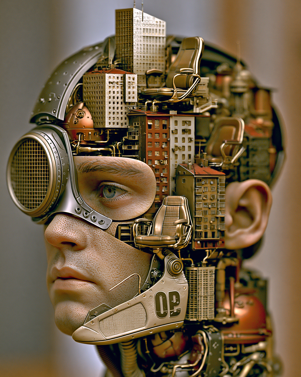city head headphones art