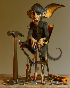 monkey on the stool art