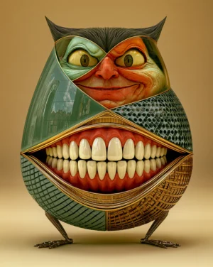 egg grin art