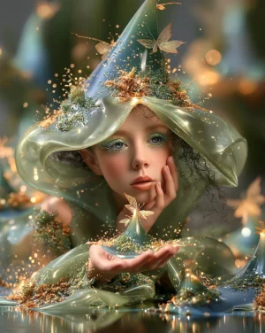 glass wizard girl art
