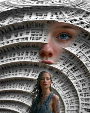 concrete maze eye art
