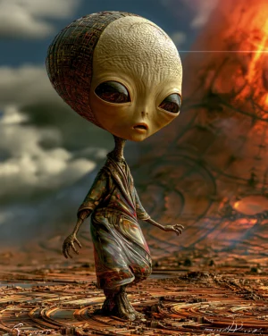 desert visitor alien art