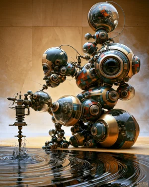 orb stack robot art