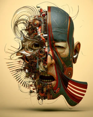 half mask portrait art