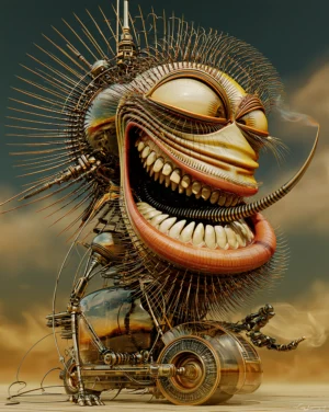 grinning cart art
