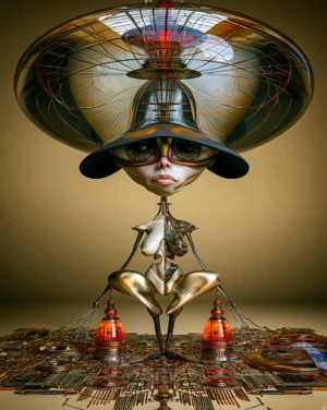 parasol hat stalk art
