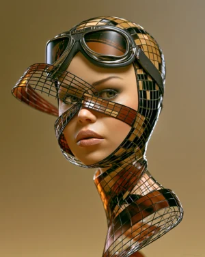 aviator in mesh art