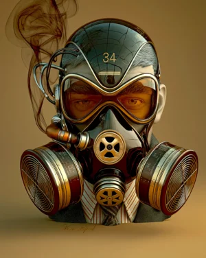 gas mask pilot art