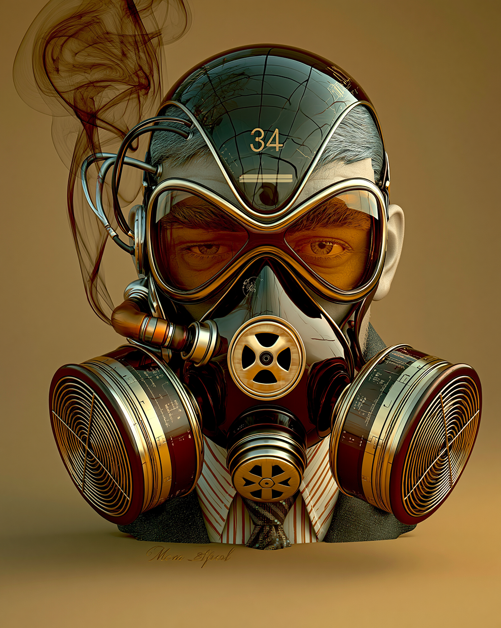 gas mask pilot art
