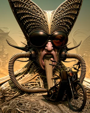 moth mask rider art
