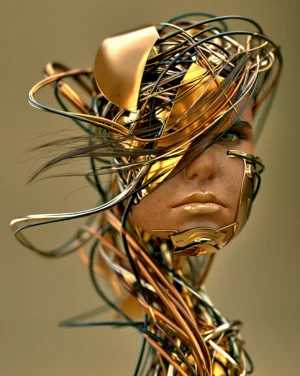 wire tangle portrait art