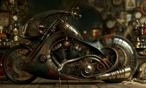 domed shell cruiser motorcycle art