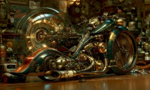 spiral hub racer motorcycle art