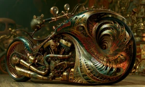 whirl shell rider motorcycle art
