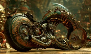 hoop wheel racer motorcycle art