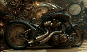 wire dome chopper motorcycle art