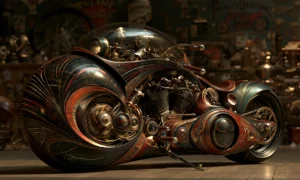 shell body cruiser motorcycle art