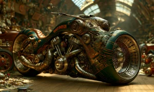fat rear wheel chopper motorcycle art