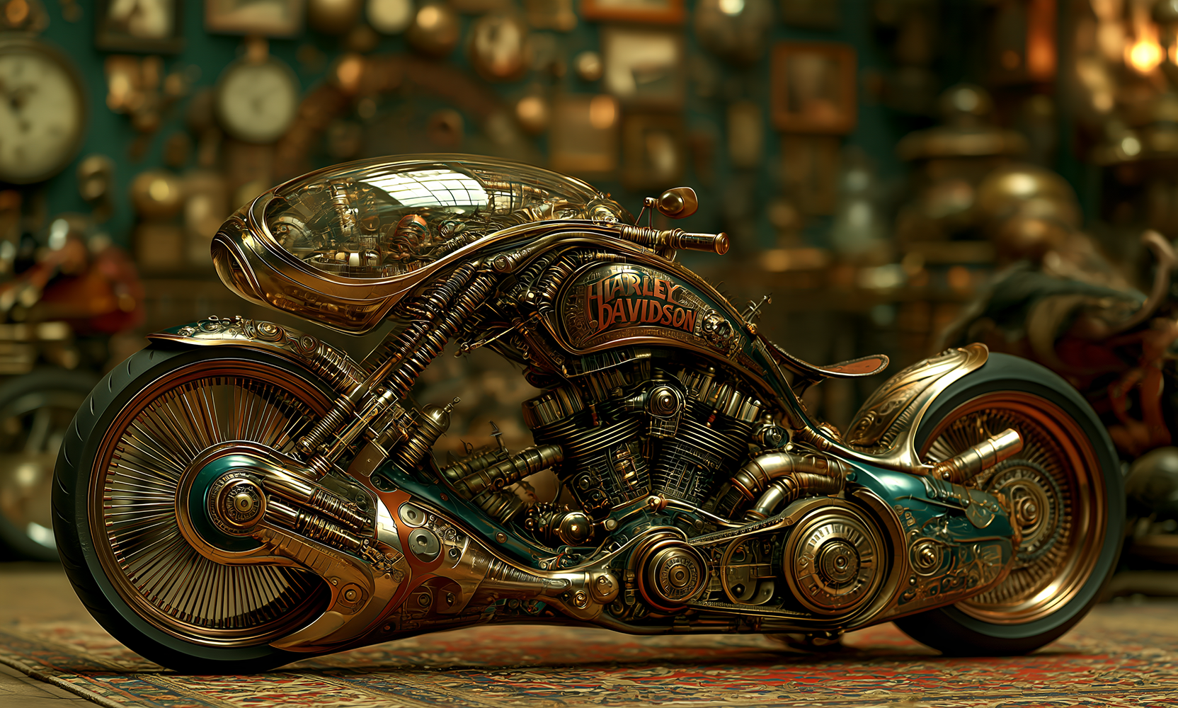 bubble canopy chopper motorcycle art