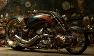 copper tank roadster motorcycle art