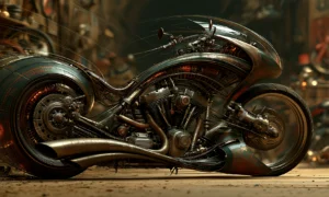 dark teardrop racer motorcycle art