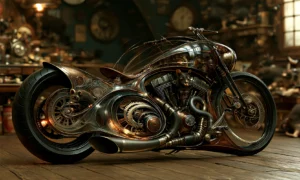 glow exhaust cruiser motorcycle art