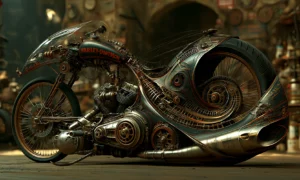 curled fender wanderer motorcycle art