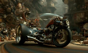bell hub racer motorcycle art