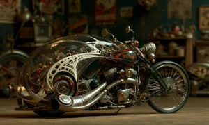 lace fairing chopper motorcycle art