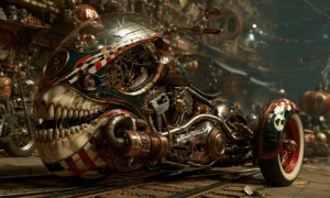 shark mouth racer motorcycle art