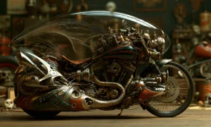 fish nose streamliner motorcycle art