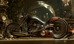 glass dome tourer motorcycle art