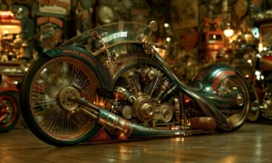 glass screen cruiser motorcycle art