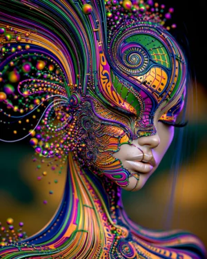 warm spiral beauty portrait art