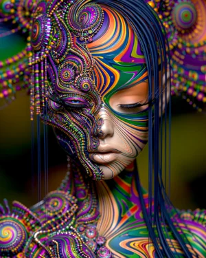 painted eyelid girl portrait art