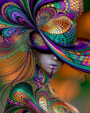 basket weave brim portrait art