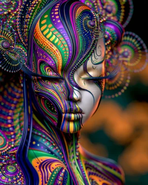 swirl cheek beauty portrait art
