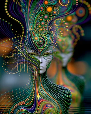 distant garden muse portrait art