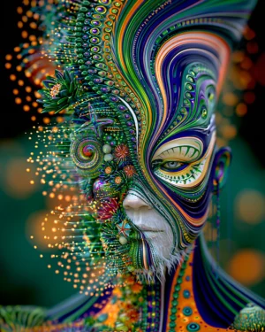 bead bloom elder portrait art
